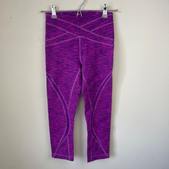 Lululemon Free Flow Crop Diamond Jacquard Space Dye Tender Violet Raspberry Glo - Picture 5 of 9